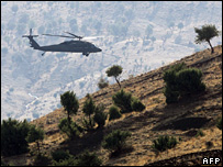 هلی کوپتر ترکیه در نزدیکی مرز عراق