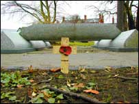 Wilfred Owen memorial at Shrewsbury Abbey
