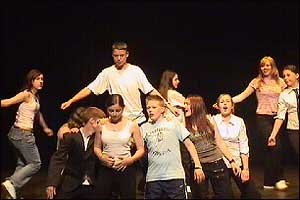 Pupils of Whickham School on stage