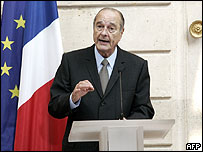 O presidente da França, Jacques Chirac