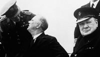 Winston Churchill during the Atlantic Conference of August 1941, during which the Atlantic Charter was drawn up