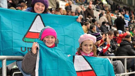 Chwifio baner yr urdd yn y gem