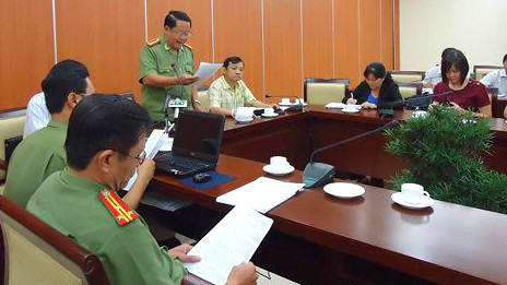 Họp báo của công an Long An