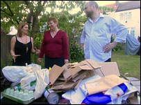 Murray family surrounded by  waste