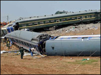Colisão de trens na China. Foto: AFP/AFP/Getty Images