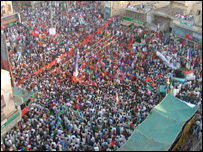  ریلی میں تمام جماعتوں کے کارکن اوررہنما شامل تھے