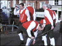 Claro Sword and Morris Men marking Plough Sunday in Knaresborough.