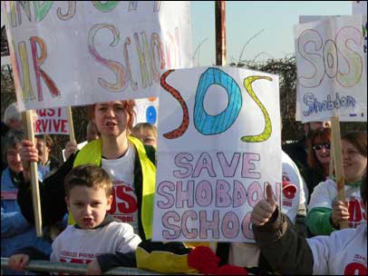 Anti school closures march in Hereford
