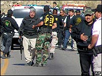 Policiais no Estado mexicano de Sonora