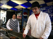 Foodstall at Huddersfield's Open Market