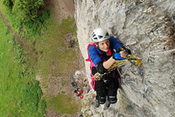 Karen Darke on Kilnsey practising for El Cap (Parnell)