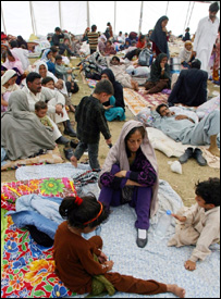 متاثرین کے لیے بنایا گیا کیمپ