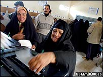 خواتین حق رائے دہی کا استعمال کرتی ہوئیں