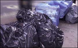 Bin bags on a street