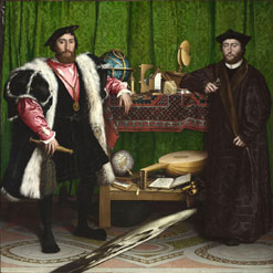 Jean de Dinteville and Georges de Selve (‘The Ambassadors’) by Hans Holbein the Younger 1533 © The National Gallery, London