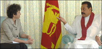 President Rajapaksa with AI General Secretary, Irene Khan