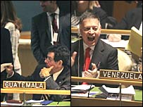Diplomatas da Guatemala e da Venezuela na ONU