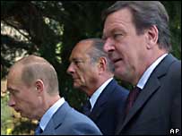 سران دولتهای روسيه، آلمان و فرانسه