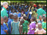 Village school children and volunteers in Sohm.
