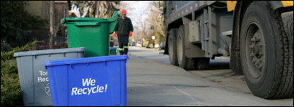 recycling bins and lorry