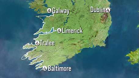 Map showing Galway to Baltimore
