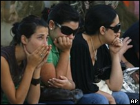 Familiares de vítimas do acidente aéreo de Madri