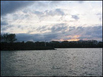 Дельта Дунаю під час заходу сонця