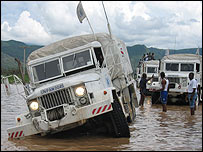 کاميون های امدادرسانی سازمان ملل در هائيتی