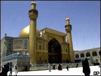 O local do Túmulo de Ali, em Najaf, sagrado para os xiitas