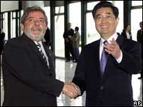 Lula e Hu Jintao no Palácio do Planalto