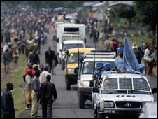 Đoàn xe của LHQ ở phía bắc Goma, CHDC Congo