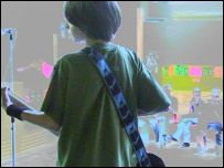 The audience of friends at the youth club