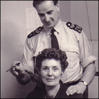 Roy Kerley, 1971, with telephonist, Iris