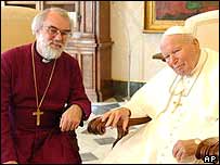 O papa e o bispo de Canterbury
