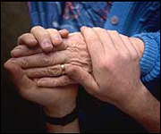 Carer with elderly woman
