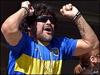 Maradona, durante jogo do Boca Juniors, no último dia 18 de março