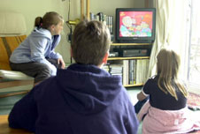 Children watching TV, BBC image