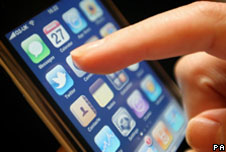 Twitter app on the mobile phone