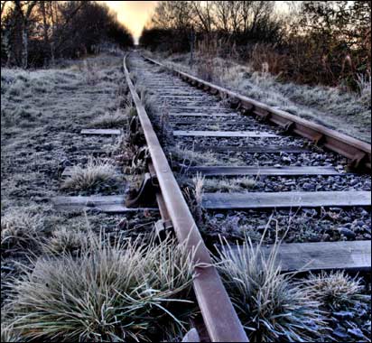 Frost on train tracks. Photo: Michael Brewis