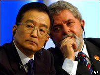 Lula e o primeiro-ministro chinês, Wen Jiabao