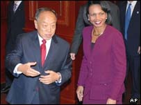 رايس و لی وزيران خارجه آمريکا و چين