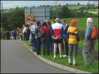 The crowd at the Tour of Britain