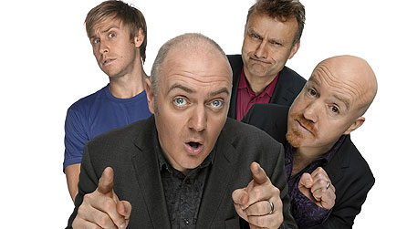 Mock The Week: Russell Howard, Dara O'Briain, Hugh Dennis and Andy Parsons (image: BBC/Angst Productions/Dan Goldsmith)