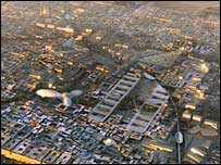 Impressão artística do transporte na Cidade de Masdar 