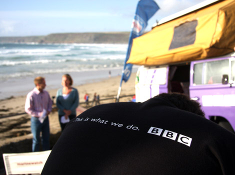 BBC Spotlight spend the week at Sennen Beach in Cornwall during the Marine Week campaign.