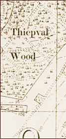 Thiepval - map of the battleground at the time of the Somme