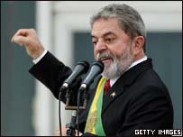 O presidente Luiz Inácio Lula da Silva no discurso de posse
