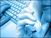 Telephone and computer keyboard