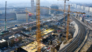 Renovação da estação principal de trem de Viena. Foto: Strabag