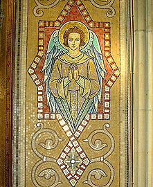 Mosaic tile work in Clonard church , west Belfast